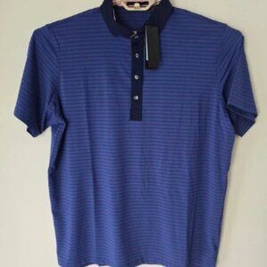 Greyson XL Golf Polo Shirt Purple Green Striped Wolf Logo